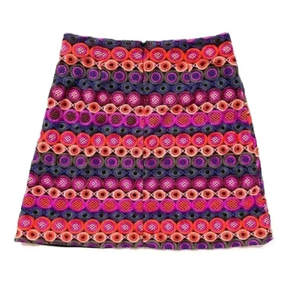 Anthropologie Colorful Embroidered Mini Skirt - Picture 6 of 6